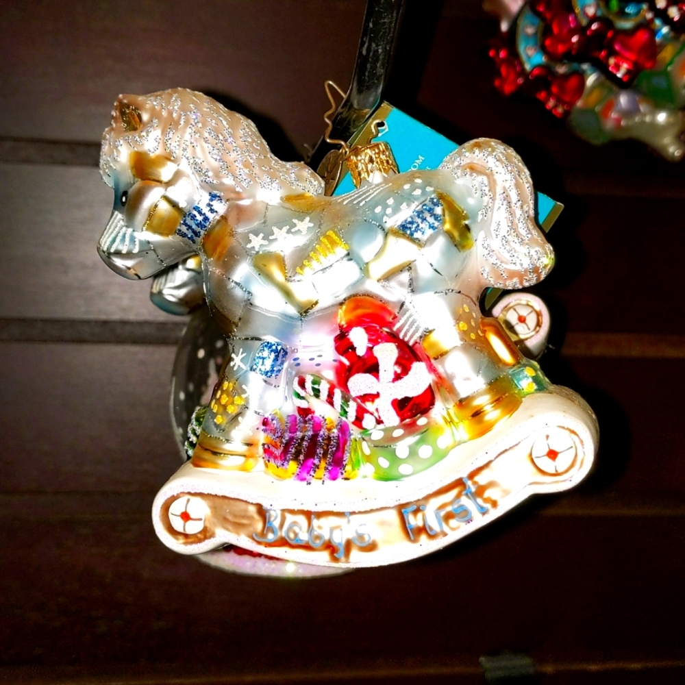 NWT Christopher Radko Baby's First Christmas Ornament Fine Glass